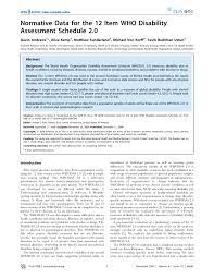 Pdf Normative Data For The 12 Item Who Disability Assessment Schedule 2 0