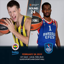 Ing basketbol süper ligi'nde final heyecanı başladı. 28 Subat 2019 Fenerbahce Beko Anadolu Efes Maci Uludag Sozluk