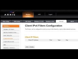 How To Apply A Firewall Ip Client Filter On The Arris Wireless Router Brighthouse Spectrum Youtube