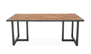 Featuring black powdered metal legs and acacia chevron tops, make a bold statement in your home. Vanya Vida Living
