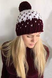 Crochet Pattern Fawn Two Color Hat All Sizes Baby Toddler Etsy Crochet Hat Pattern Fair Isle Crochet Pattern Fair Isle Crochet
