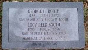 Widower George Booth m. Lucy Reed 3-13-1816 Montgomery Co., VA.