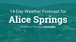 Looking at the weather in alice springs, australia over the week, the maximum temperature will be 31℃ (or 88℉) on wednesday 7th april at around 3 pm. Alice Springs Northern Territory Australia 14 Day Weather Forecast
