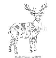 Pixel art coloring book leads you even further into coloring adventure with the full version! Steam Punk Deer Coloring Book Vector Steam Punk Style Deer Mechanical Animal Coloring Book Vector Illustration Canstock