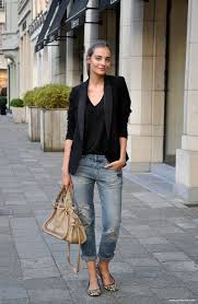 Black Blazer And Jeans Woman Casual Fashion Casual Chic Casual Fashion