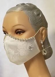 Rhinestone Bridal Mask Choose Brocade Or Silk Shantung Etsy Bridal Mask Mouth Mask Fashion Diy Face Mask