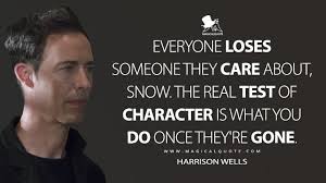 The smile did not mean that he was happy. Harrison Wells Quotes Magicalquote