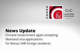 Policy on permits required to enter macau. The Chinese Government Is Again Accepting Mainland Visa Applications For Macau Sar Foreign Residents C C Lawyers Notaries