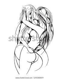Silhouette Two Kissing Lesbian Girls Figure Stock Illustration 1245880099 |  Shutterstock