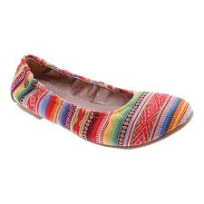 Womens Minnetonka Anna Ballet Flat Size 7 M Frisco Stripe Cotton