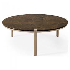 Amoeba wild walnut 42.5 wide coffee table. Round Corner Coffee Table In Marble And Oak Wewood Tentation