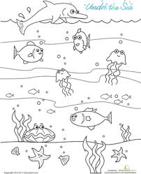 21+ free printable cute sea creature coloring pages for kids. Under The Sea Color The Sea Creatures Worksheet Education Com