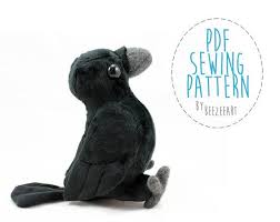 Crow Stuffed Animal Sewing Pattern Digital Download Pdf Pdf Etsy Animal Sewing Patterns Sewing Stuffed Animals Sewing Patterns