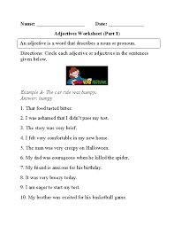 Students have to choose the adjectives in sentences. Adjectives Worksheets Regular Adjectives Worksheets