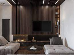 Luxurious Interior With Wood Slat Walls Interior Wall Design Luxury Interior Apartment Interior