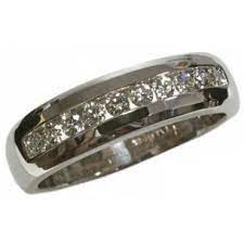 Men S Diamond Band With 0 40carat Total Diamond Weight In 14k White Gold Www Hannoush Com Mens Diamond Band Fine Diamond Jewelry Rings For Men
