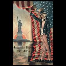 1907 Honor the Brave Uncle Sam American Flag Statue of Liberty ...