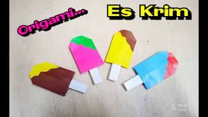 Cara membuat kerajinan dari limbah yang mudah. Cara Membuat Es Krim Origami Youtube