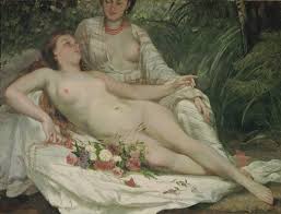 Badende oder zwei nackte Frauen von Gustave Courbet