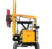 Highway Guardrail Crash Barrier Installation Post Driver ...