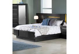 It includes two nightstands and one bed, all made the nightstand blends modern metal and vintage wood look for a practical on trend design with the combination of tradition and modernity. Defehr Milano Contemporary King Platform Bed With 2 Nightstands Stoney Creek Furniture Platform Beds Low Profile Beds