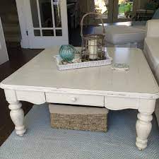 This coffee table did not disappoint. Find More Farmhouse Cottage Style Creamy White Distressed Coffee Table With Small Drawer For Sale At Up To 90 Off