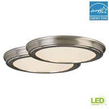 Do you think home depot flush mount light seems to be great? Commercial Electric 13 In Brushed Nickel Color Changing Led Ceiling Flush Mount 2 Pack Jju3011l 2 Bn The Home Depot