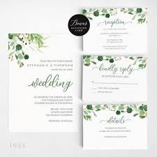 Wedding Invitation Template Greenery Wedding Invitation Etsy Wedding Invitation Templates Printable Wedding Invitations Etsy Wedding Invitations