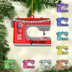 Amazon.com: Suseaz Adorno de Navidad personalizado para máquina de coser,  adorno personalizado en forma de flor, regalos para amantes de la costura,  ...