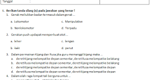 Jul 30, 2021 · soal penjaskes kelas 3 sd ini disusun merujuk pada materi pjok kelas 3 semester 1. Soal Ulangan Harian Pjok Kelas 3 Sd Dan Kunci Jawaban Tahun 2018 Info Pendidikan Terbaru