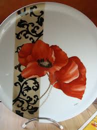 Coquelicot D Apres Tatiana Poterie Peinte Peinture Sur Porcelaine Peinture Sur Ceramique