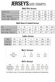 adidas jersey size chart