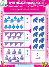 Tapi orang tua sering kali kesusahan untuk membuatkan soal soal latihan jika harus menggambar. Worksheet Paud Tk A B Mahir Belajar Penjumlahan 4 Ebook Anak