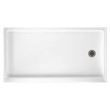 Swan White Veritek Shower Base 32 In W X 60 In L With Right Drain Lowes Com Shower Base Shower Wall Kits Custom Shower