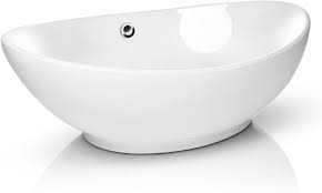 modern egg shape above counter bathroom