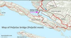 From the isthmus that begins. Peljesac Bridge Map And Facts Korculainfo Com