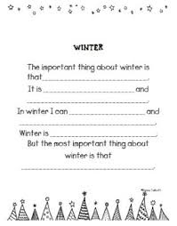 The Important Thing About Winter Winter Poetry Poetry Projects Elementary School Life