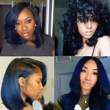 This color works well with dark eye colors and pink and olive skin tones, as evidenced. Gorgeous Color Midnight Blue Which Is Your Favorite Voiceofhair Voiceofhair Com Midnight Blue Hair Blue Natural Hair Hair Styles