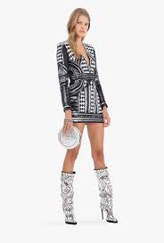 Geometric Sequin Mini Dress For Women Balmain Com