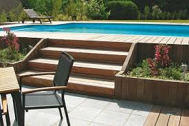 Kombinierte Holz Stein Terrasse Terrassenbelag Gartengestaltung Terrassen Belag