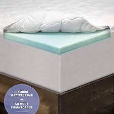Eluxurysupply 3 Inch Pillow Top Memory Foam Mattress Topper Full Dual Layer Bamboo Mattr Bamboo Mattress Top Memory Foam Mattress Memory Foam Mattress Topper
