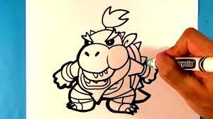 In case you would like to color or draw along. How To Draw Dry Bowser Jr Nintendo Drawing Lesson Mario Bros Youtube