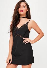 Petite Black Lace Insert Slip Dress Tight Black Skirt Stole Clothes Get The Look