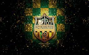 This logo image consists only of simple geometric shapes or text. Download Wallpapers Fc Nantes Glitter Logo Ligue 1 Green Yellow Checkered Background Soccer Nantes Fc French Football Club Fc Nantes Logo Mosaic Art Football France For Desktop Free Pictures For Desktop Free
