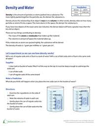 Density Of Coke And Diet Coke Worksheet Education Com Density Worksheet Science Worksheets Matter Science