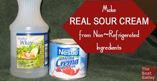 Sour Cream From Non Refrigerated Ingredients Recipe Make Sour Cream Sour Cream Camping Meals