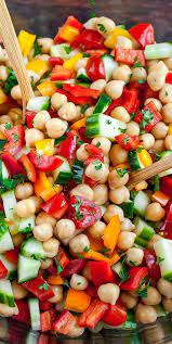 Greek Chickpea Salad Recipe Vegetarian And Gluten Free Recipe Vegetarian Salad Recipes Greek Chickpeas Greek Chickpea Salad