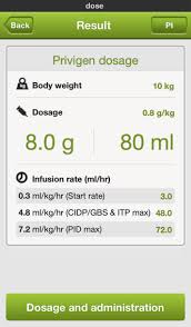 Pocket Md The Privigen Dosing Calculator Privigen Human