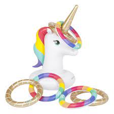Inflatable Ring Toss Game Unicorn In 2020 Unicorn Inflatable Unicorn Pool Party Ring Toss Game