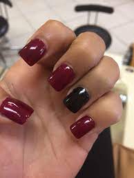 Maroon And Black Acrylic Nails Maroon Acrylic Nails Red Acrylic Nails Black Acrylic Nails